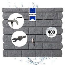 GARANTIA ROCKY Regentonne Wandtank Komplett-Set 400 L, dark granite