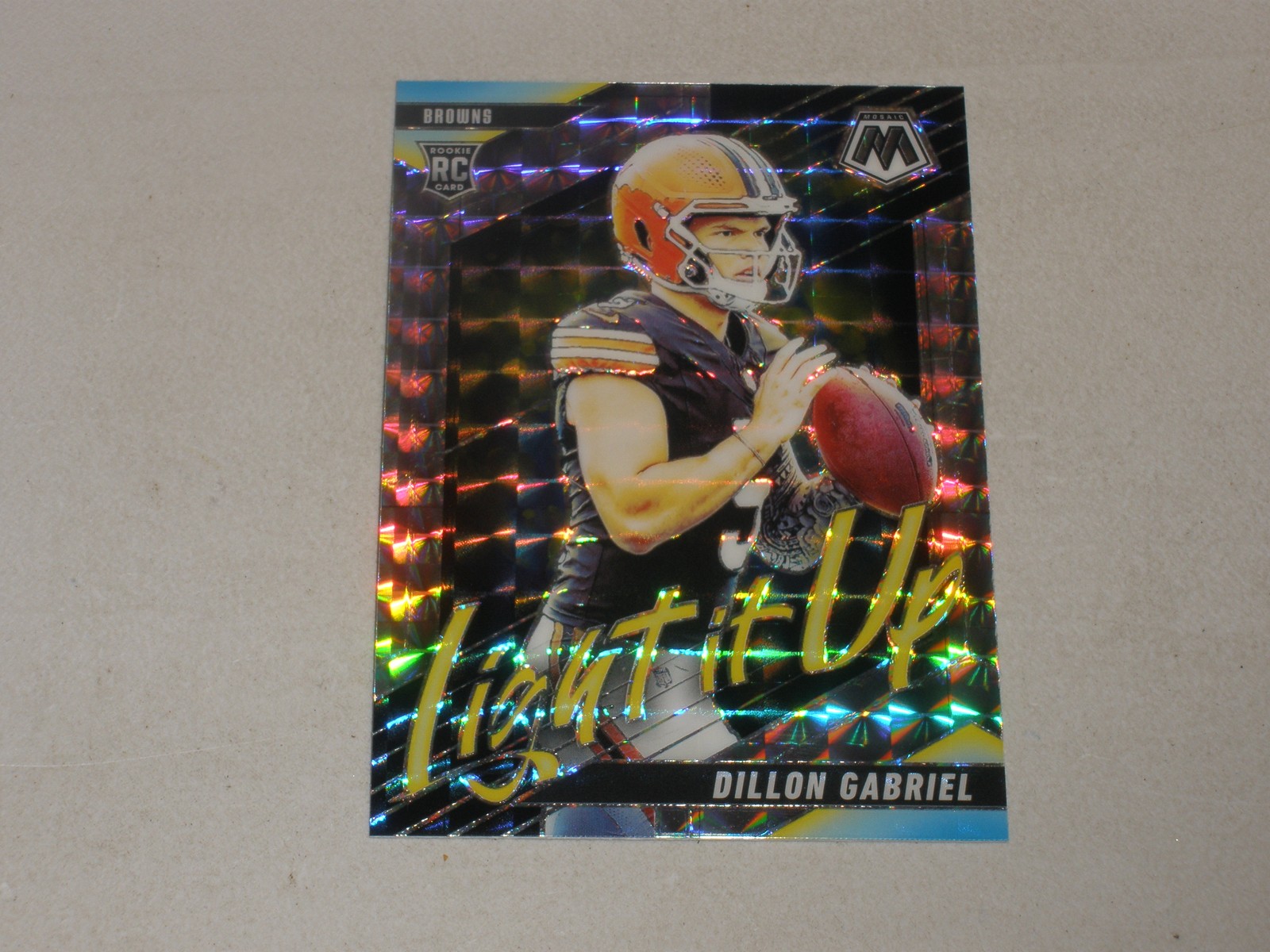 2025 Panini Mosaic Light It Up Silver Mosaic Prizm #21 Dillon Gabriel Rookie RC