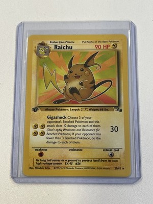 Raichu HP 90 1. Auflage Baujahr 1999 neuwertig Nr. 29/62 Pokémon Nintendo Karte ***