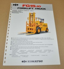 Komatsu FG15-10 Forklift Truck Sales Brochure Prospekt