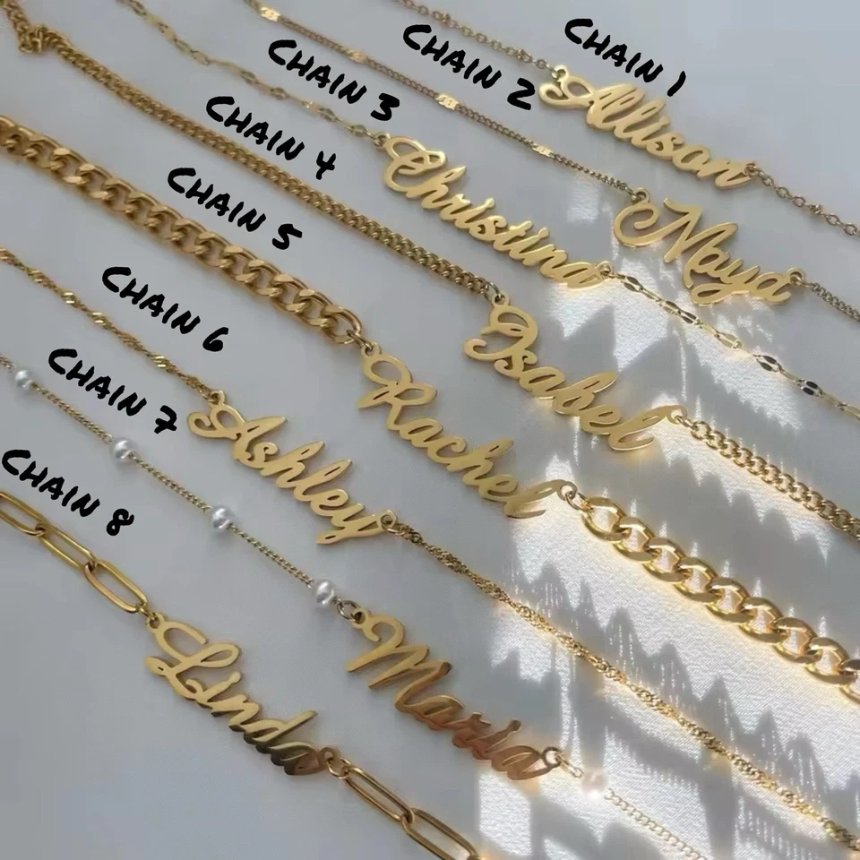 Personalisierte Buchstaben-Kette / Name Necklace 18K vergoldet, Zirkonia - Bild 3 von 4