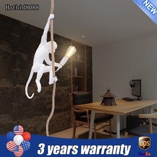 Monkey Shape Pendant Light Creative Resin Hanging Lamp Wall Mount Lighting White
