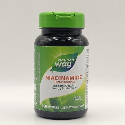 Nature's Way NIACINAMIDE Non-Flushing  500mg/ 100 Caps Energy Production