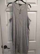 J. CREW KNIT CUTAWAY MINI TANK DRESS IN HEATHER GRAY SIZE LARGE NEW