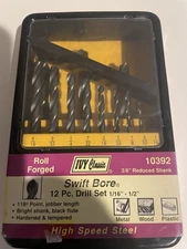 Ivy Classic Swift Bore Set 12 Pc Drill 10392 3/8” Reduced Shank Roll Forged New