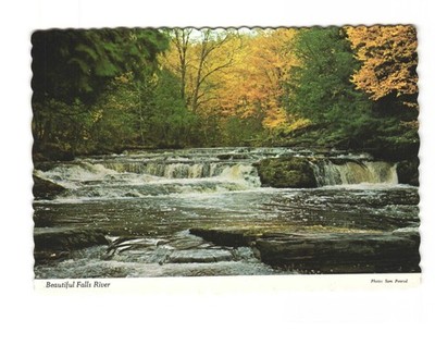 Beautiful Falls River vintage postcard unposted