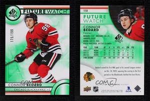 2023 SP Authentic Future Watch Green Limited /199 Connor Bedard #110 Rookie RC