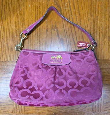 Coach Madison Op Art Handbag Pouch Mini Pink 41991 Pleated Mini