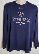 Under Armour Mens Jefferson RAMS Baseball Shirt MEDIUM Heat Gear Long Sleeve