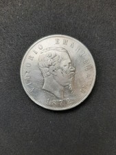 MONETA REGNO 5 LIRE D'ARGENTO, VITTORIO EMANUELE II ANNO 1872