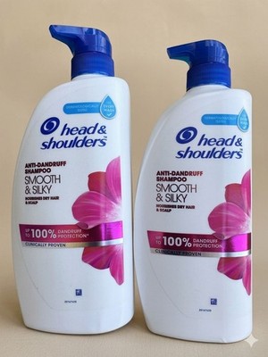 Head & Shoulders Smooth & Silky Anti-Dandruff Shampoo 650ml 2 Pack Free Shipping
