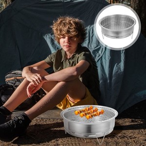  1 Set of Tabletop Grill Portable Camping Grill Charcoal Cooking Small Barbecue