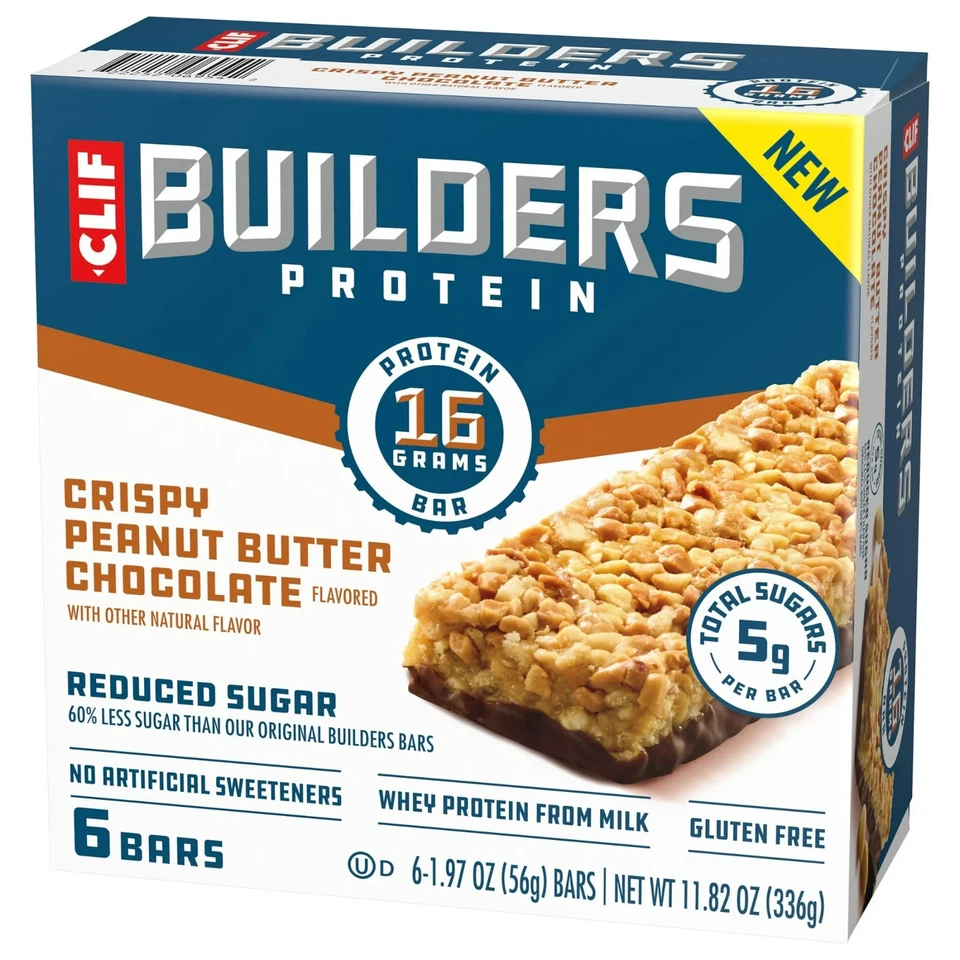 Barritas proteicas Clif Builders crujiente mantequilla de maní sabor chocolate reducir... Foto 4 de 4