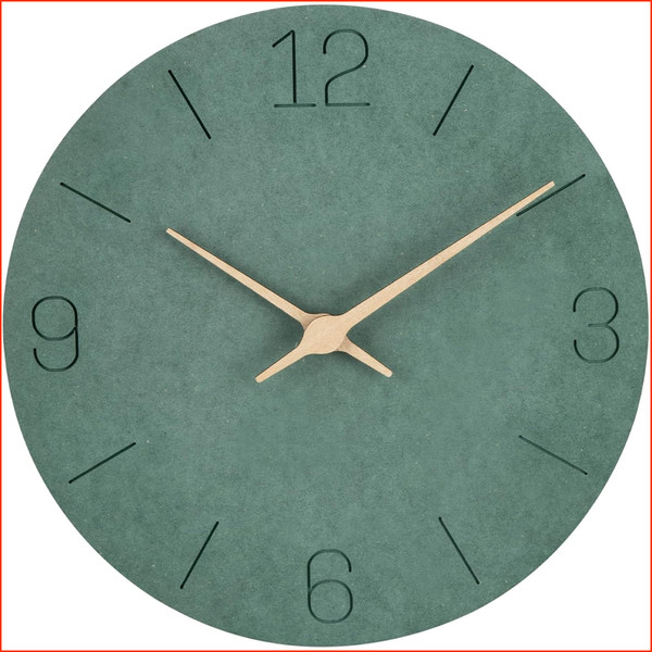 Wanduhr Lautlos 30Cm Quarz Modern Batterie Betriebene Einfach Zu Lesen GrüN-image