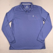 Johnnie O Long Sleeve Polo Men Large Prep Performance Long Sleeve Blue Golf FLAW