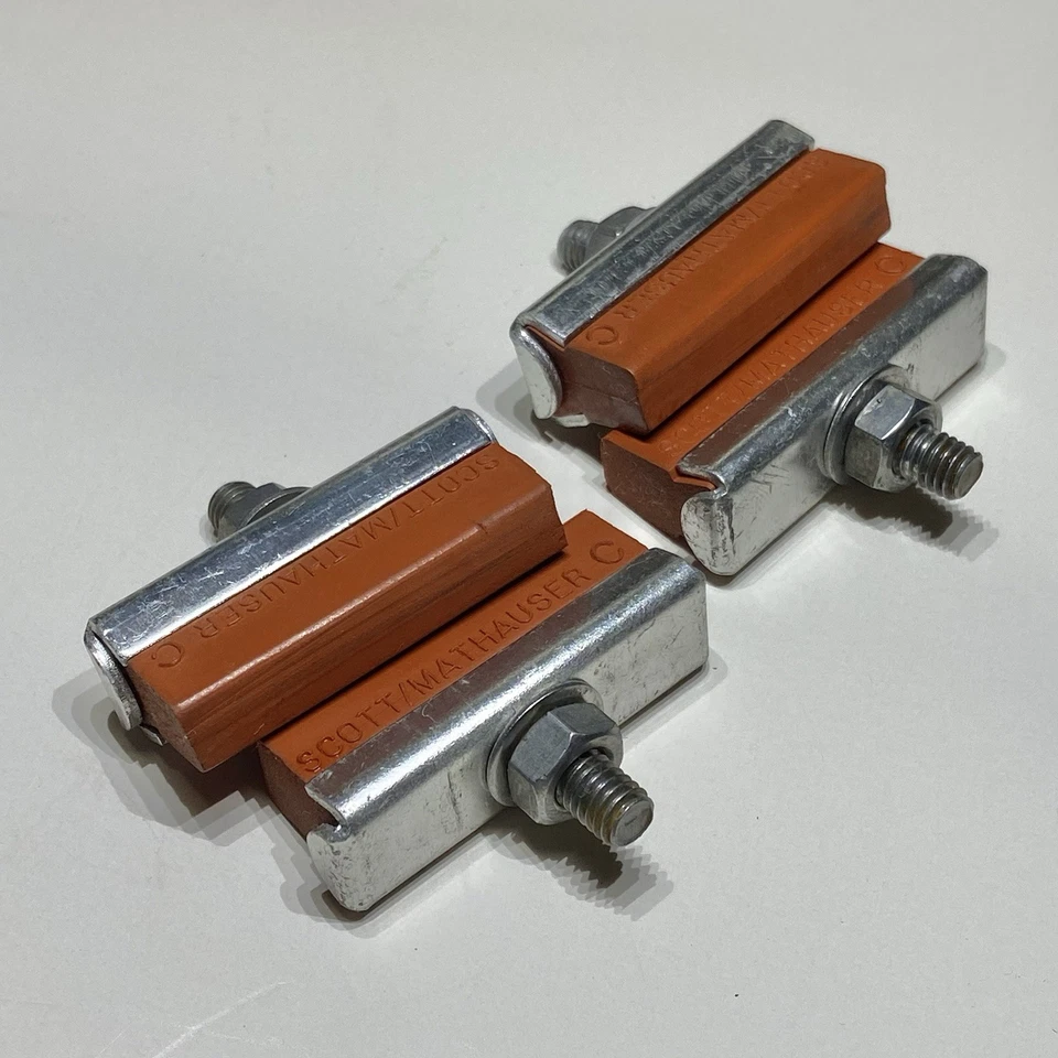 PASTILLAS DE FRENO VINTAGE SCOTT MATHAUSER C VIEJA ESCUELA BMX SALMÓN - APENAS USADAS Foto 3 de 4