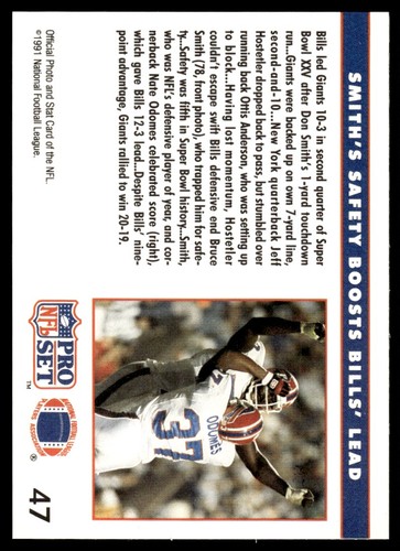 1991 Pro Set Super Bowl XXV #47 - Picture 2 of 2