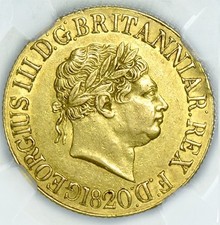 KING GEORGE THE III 1820 GOLD SOVEREIGN AU58...