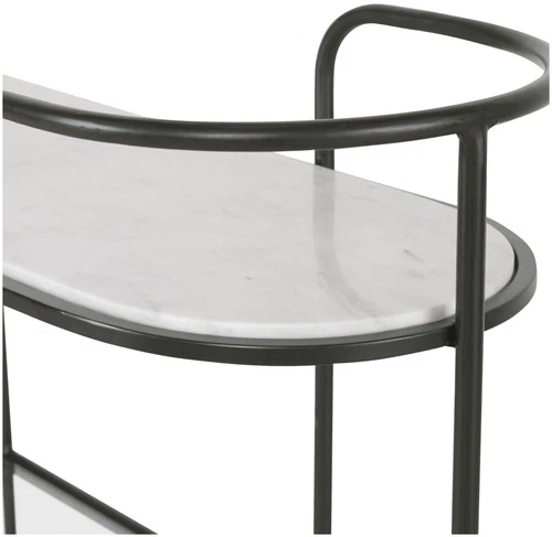 Uttermost 25174 Trolley Bar 14"W Marble Top and Iron - White - Picture 4 of 7