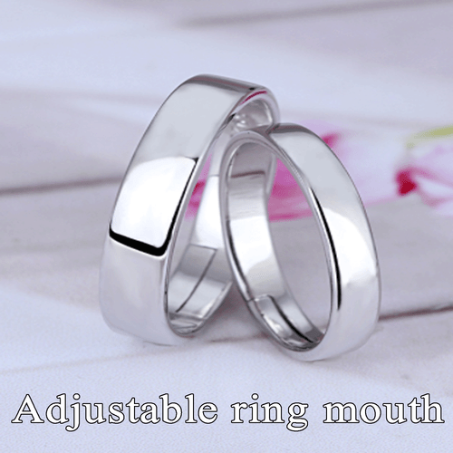 Alianza de boda de acero inoxidable anillo plata pareja joyería tamaño 6-10 ajustable - Imagen 2 de 6