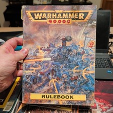 WARHAMMER 40k rulebook 2nd edition - P/B authentic battle damage to front cover