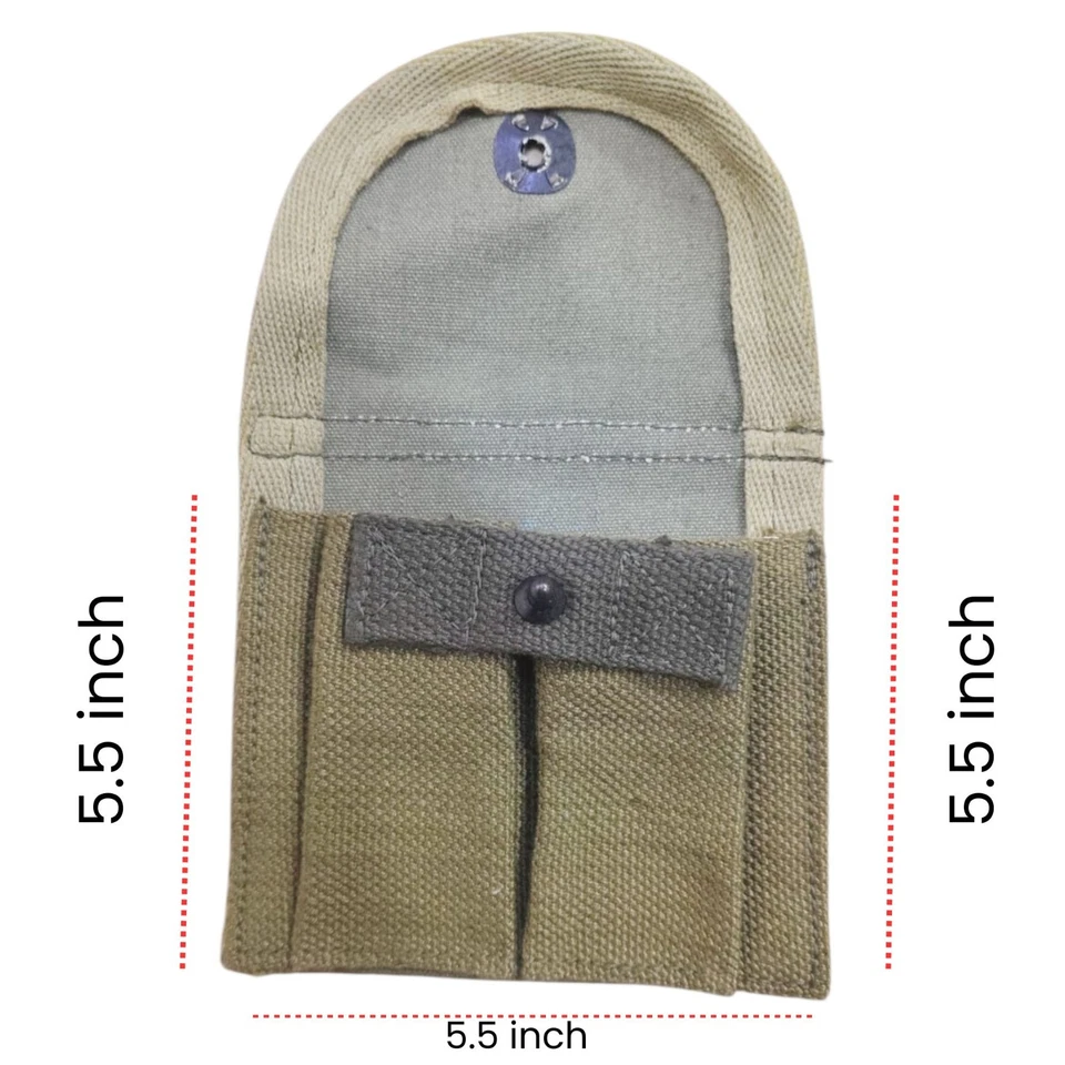 WW2 US Army 1943 M1 Carabine Double Butt Stock Pouch-Combo Khaki & OD Green - Immagine 4 di 4