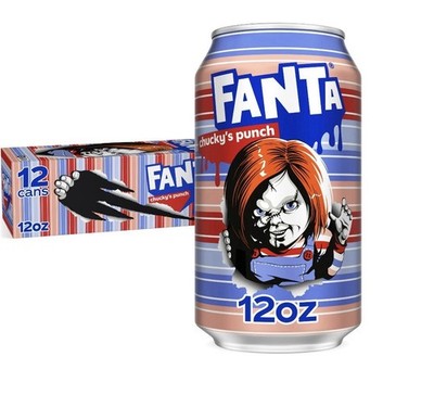 Fanta Fruit Punch Chucky's Punch Halloween Edition, 12 fl. oz. cans, 12 pack