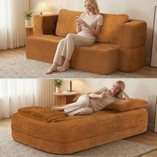 Convertible Sofa Bed Queen Size Boneless Cloud Couch with Blanket No Assembly