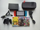 Nintendo Switch Console V1 HAC-001 with Joy-Cons Leads Case and 3 Games