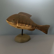 Vintage  Handcarved S R W White,  Bass Decoy,...