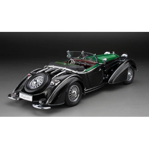 HORCH 855 SPECIAL ROADSTER 1939 BLACK/DARK GREEN 1:18 Sunstar Auto d'Epoca Model - Immagine 2 di 2