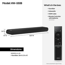 Samsung HW-S50B/ZA 3.0ch Soundbar Dolby 5.1 DTS:X Bluetooth Black