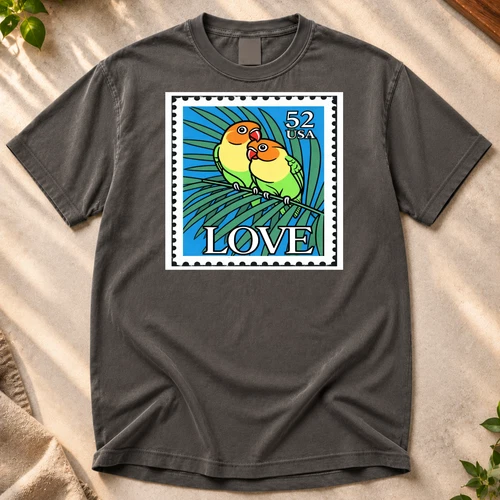 ArtMythica Tropical Birds T-Shirt Parrot Couple Nature Lover Graphic T-Shirt New image 4