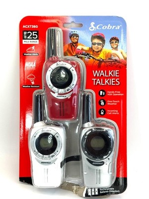 New Cobra ACXT360 25 Mile Range 2-Way Radio Walkie Talkie (3 Pack)