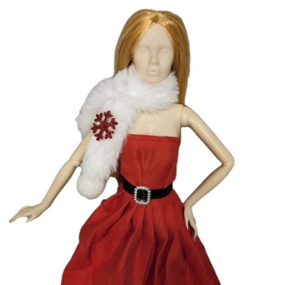 Vestido rojo de vacaciones de Navidad de la señora Santa se adapta a muñecas de moda para niñas de 11,5" 1:6 SIN MUÑECA Foto 4 de 4