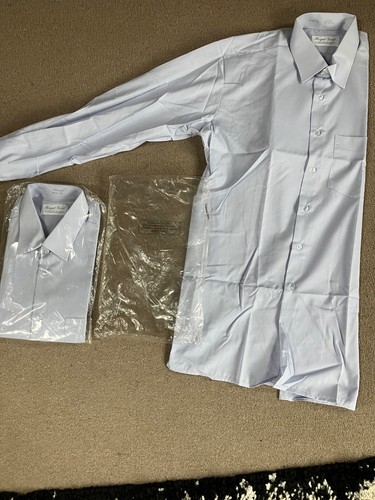 LOT OF 2 x BRAND NEW MENS LONG SLEEVE SHIRTS ROYAL GOLD 16.5" COLLAR 25" SLEEVE - 第 1/4 張圖片