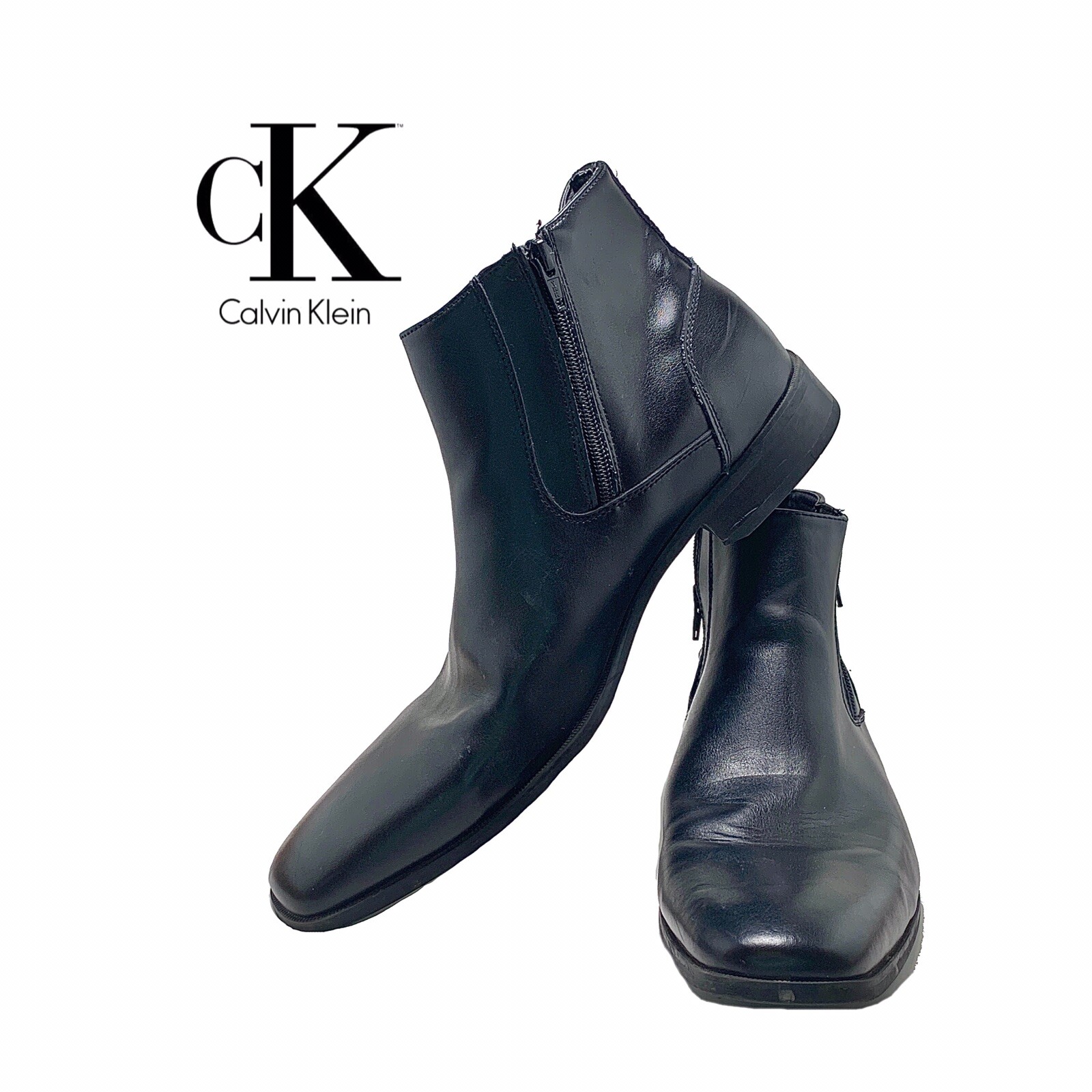 calvin klein keigan box leather boots
