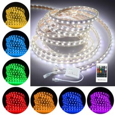 16.4ft-32.8ft LED Flexible Light Strip Tape Rope Indoor Outdoor Waterproof 110V