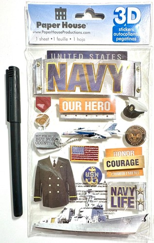 Paper House US Navy Military Stickers Scrapbooking Embellishment Card