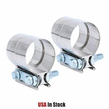 2pcs 4" Inch Stainless Steel Lap Joint Exhaust Clamp for Catback Muffler Pipe