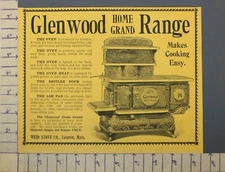 1899 GLENWOOD RANGE WEIR STOVE COMPANY TAUNTON HOME GRAND HISTORIC AD A-2225