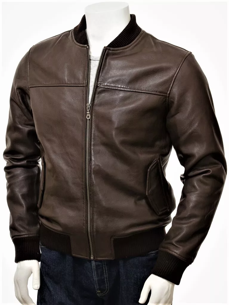 bomber jacket with rib collar