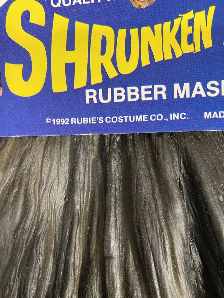 Shrunken Head Rubber Mask 1992 Rubie’s Costume Co New With Tag Halloween Prop - Image 3 of 4