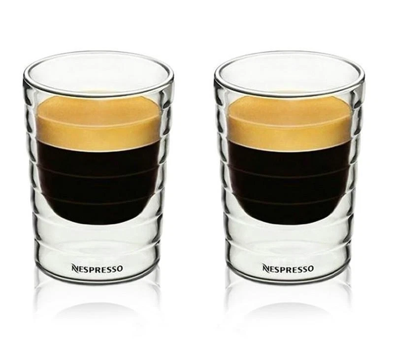 2/4/6 pcs 85ML Nespresso coffee mug coffee cup thermal double Layer Glass  Cups