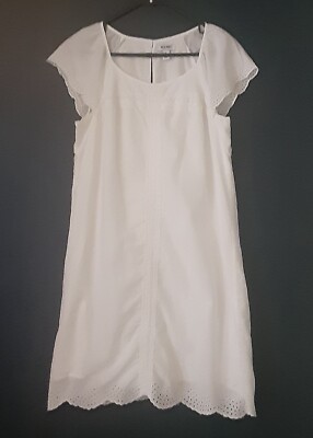 old navy white lace dress Old Navy sz M Heirloom Shift White Battenburg Lace