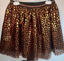 Girls Halloween Black and Orange Metallic TUTU skirt-7/8