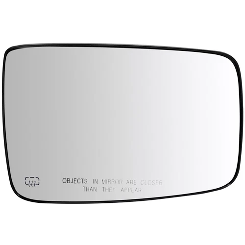 Chrome Flat Mirror Glass Passenger Side Heated W/Plate For 09-On Dodge Ram