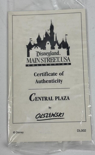 Rare HTF Disneyland Lighted and Signed By Olszewski Central Plaza W/COA NOS - Picture 7 of 10