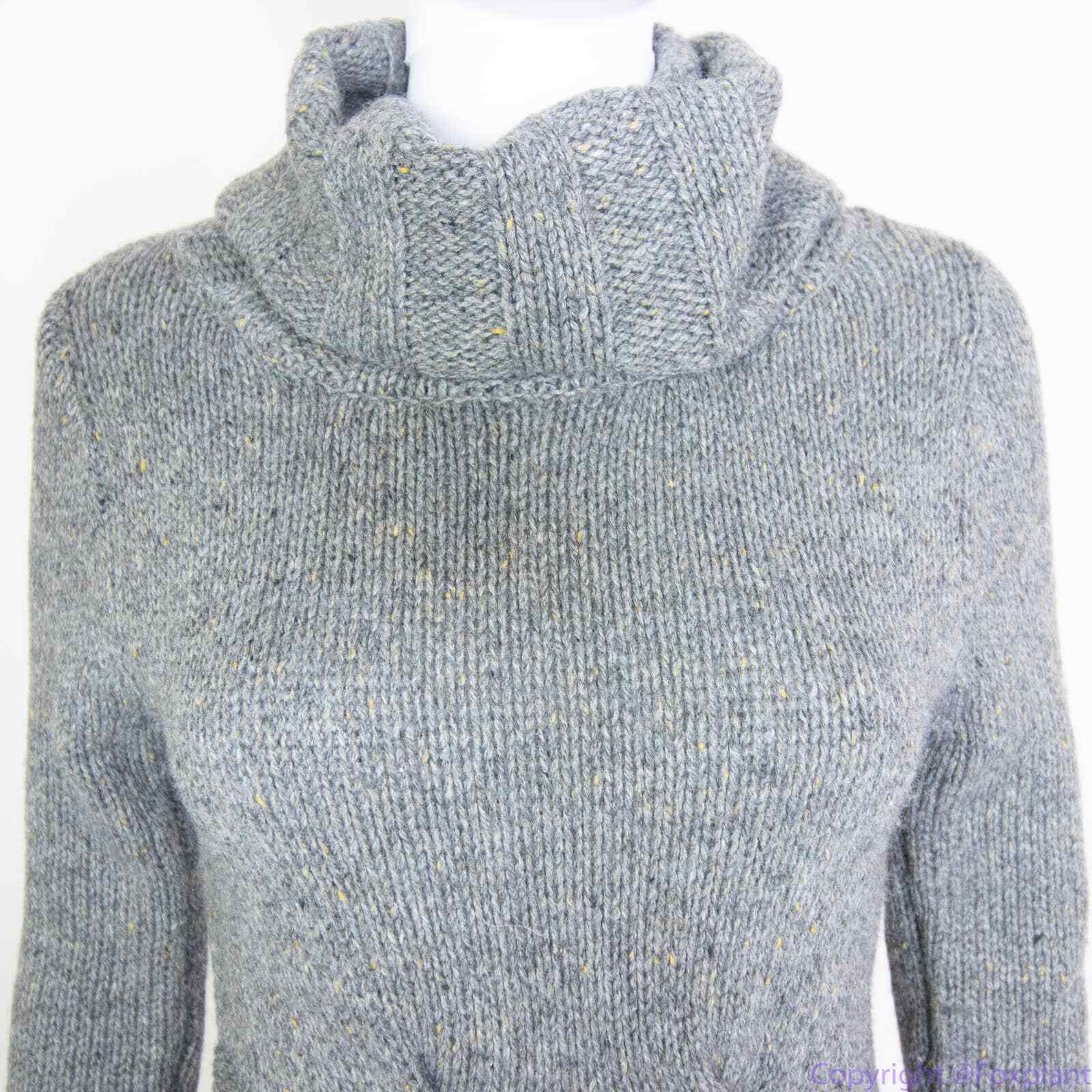 Max Studio wool blend turtle neck cable knit grey… - image 3
