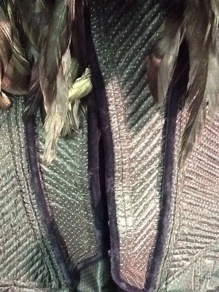 Vestido Corsé Magestic Penny Verde Hecho en Inglaterra con Corpiño de Plumas y Sk Ajustado Foto 4 de 4